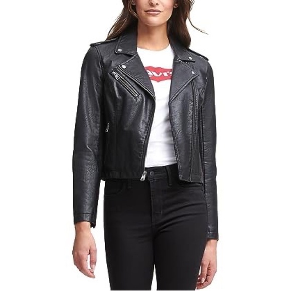 Levi’s Faux Leather Moto Jacket - Picture 1 of 8